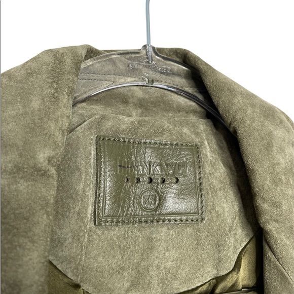 Blank NYC | 100% Suede Leather Moto Jacket in Olive Green XS - Picture 8 of 11